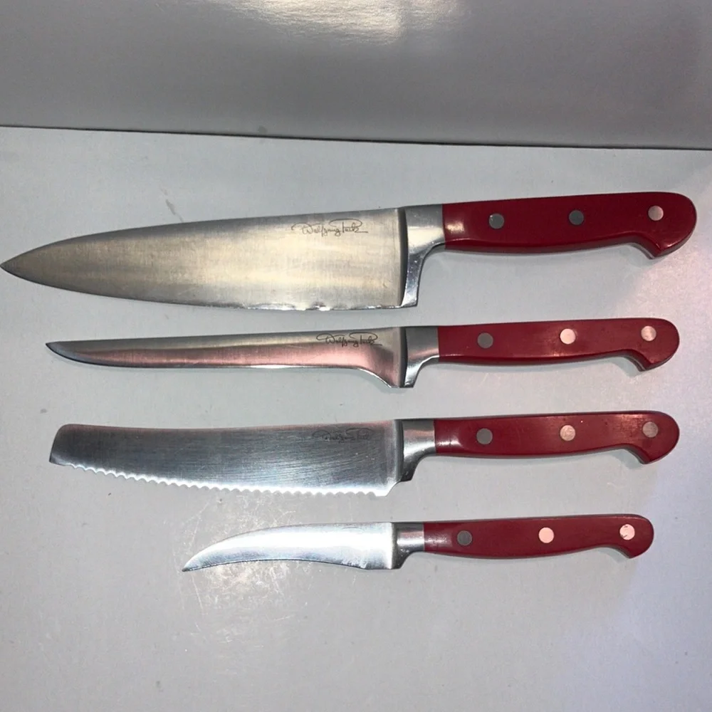 Wolfgang Puck Red Handled Kitchen Knife Set‎